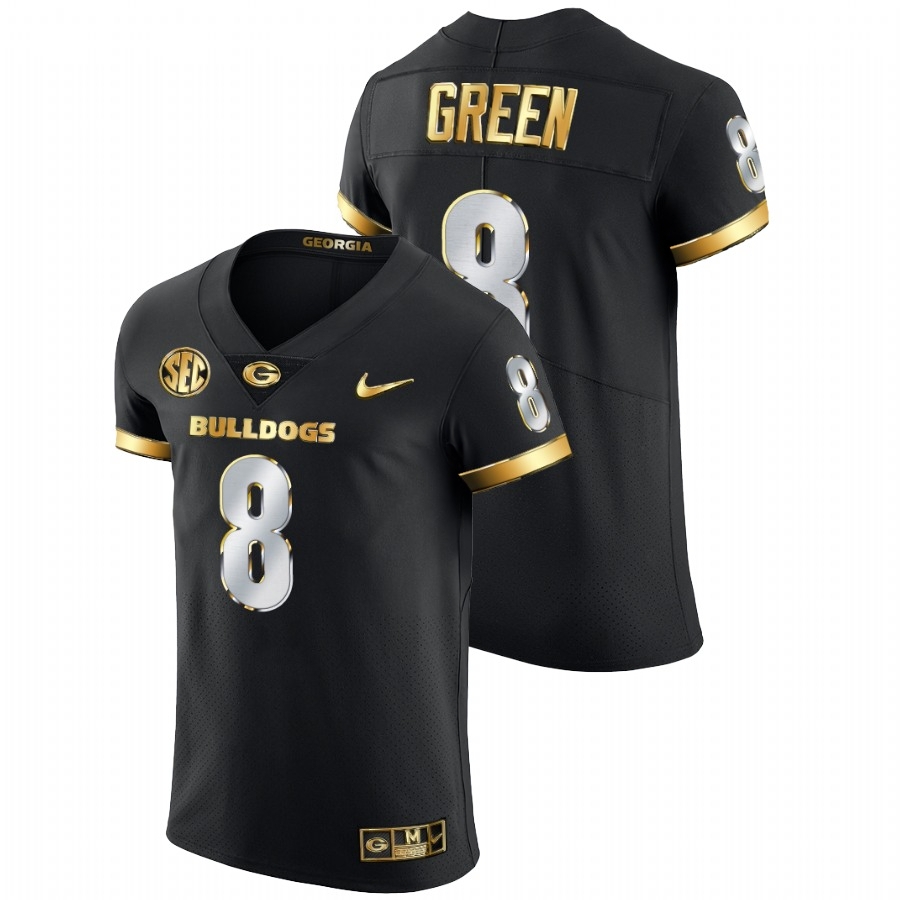Georgia Bulldogs Men's NCAA A.J. Green #8 Black Golden Diamond Edition Authentic College Football Jersey XZW2449XO